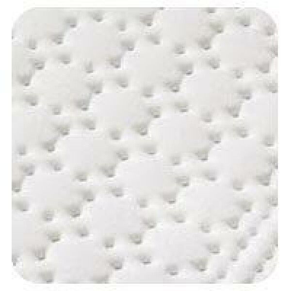 Primo piano del tessuto trapuntato bianco del sottocoperta termico.