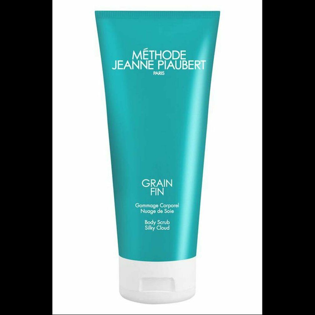 Tubo turchese con tappo bianco. Testo: Grain Fin, Jeanne Piaubert.