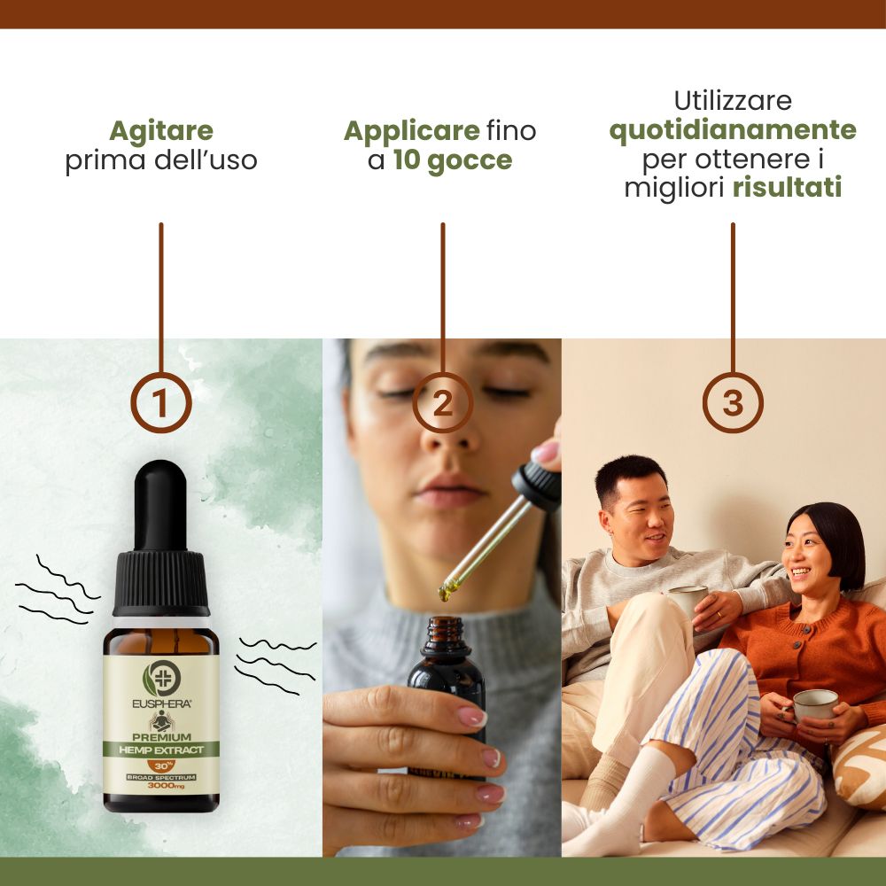 Olio CBD 30% Broad Spectrum - Rilassamento e Sonno - Eusphera HEMP EXTRACT