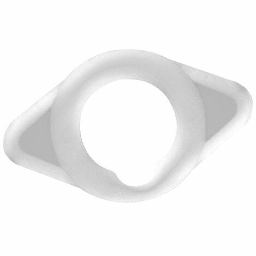 Anello bianco di forma ovale con apertura centrale. Design ergonomico. Per zona intima.