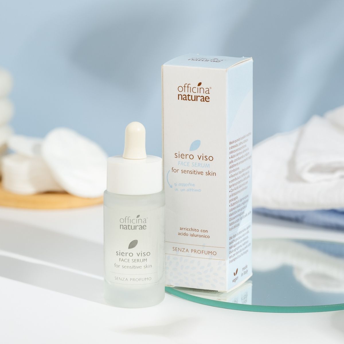 Officina Naturae Siero Viso per Pelle sensibile Senza Profumo