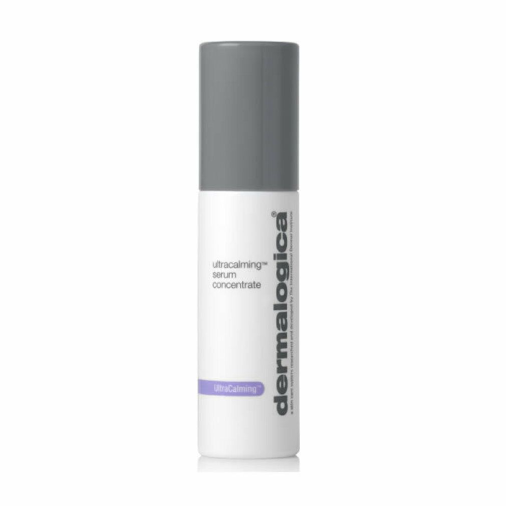 Flacone di siero bianco con tappo grigio. Scritta: ultracalming serum concentrate, dermalogica.
