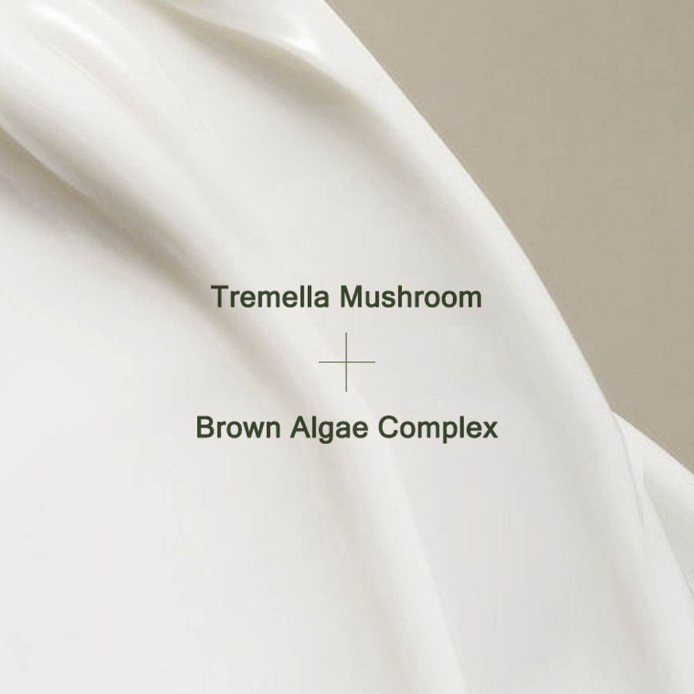 Testo su sfondo bianco: Tremella Mushroom + Brown Algae Complex.