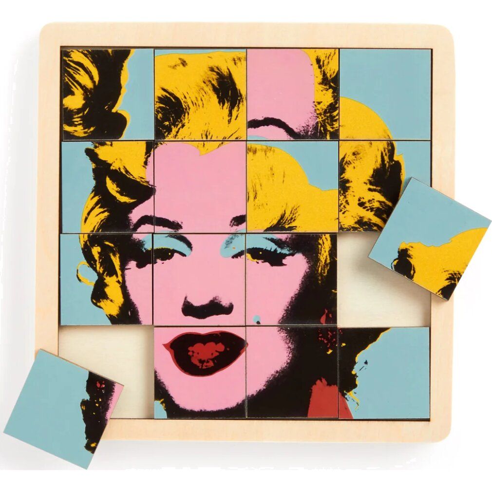 galison Puzzle scorrevole in legno Andy Warhol: Marilyn 2in1 (16 pezzi)