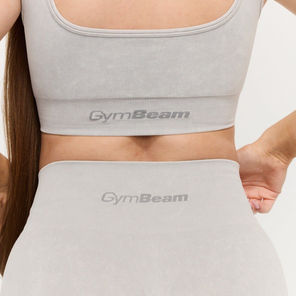 GymBeam Pantaloncini donna Lift Seamless Grey a vita alta senza cuciture