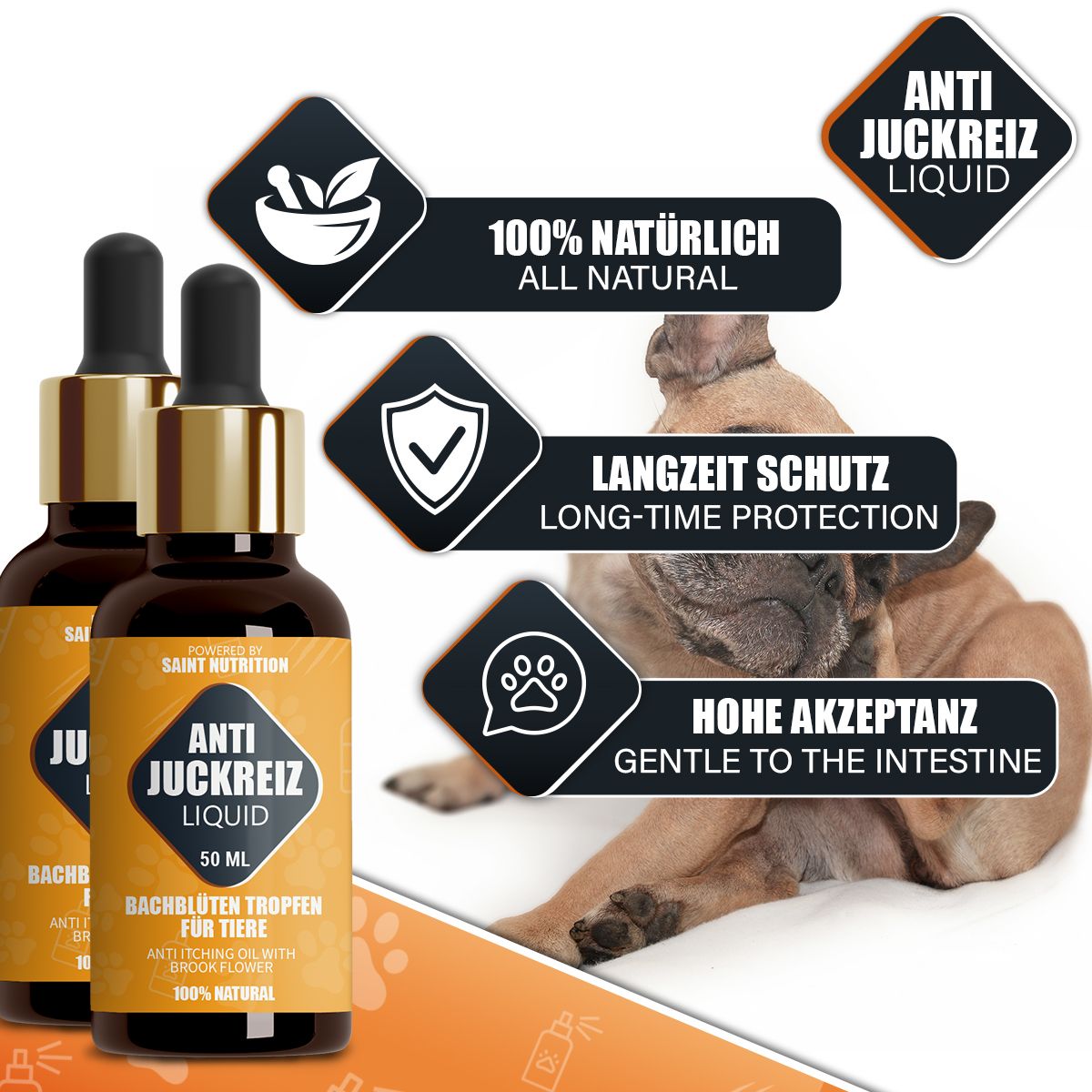 Saint Nutrition® | Gocce contro il prurito per cani e gatti