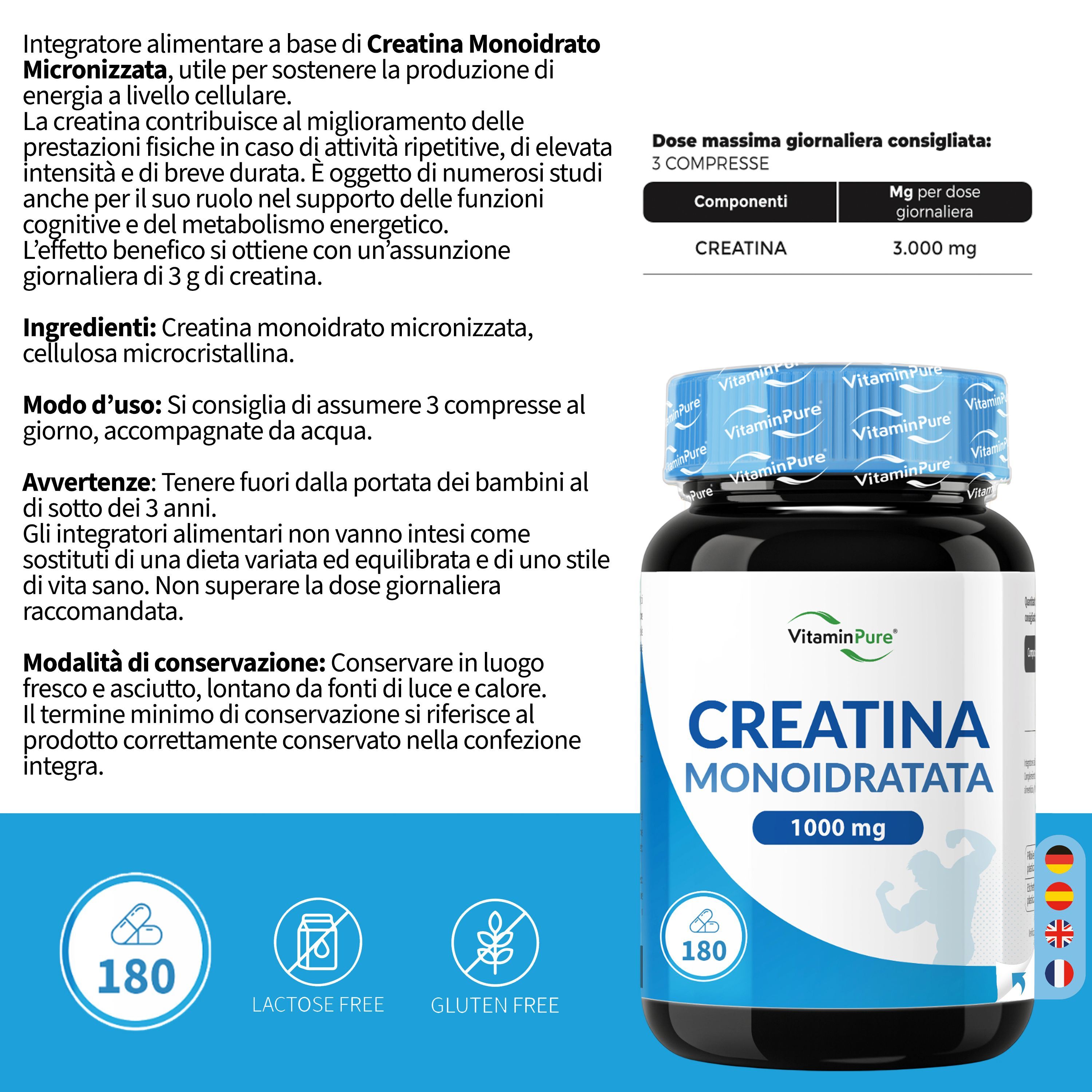 VitaminPure® Creatina Monoidrata Micronizzata