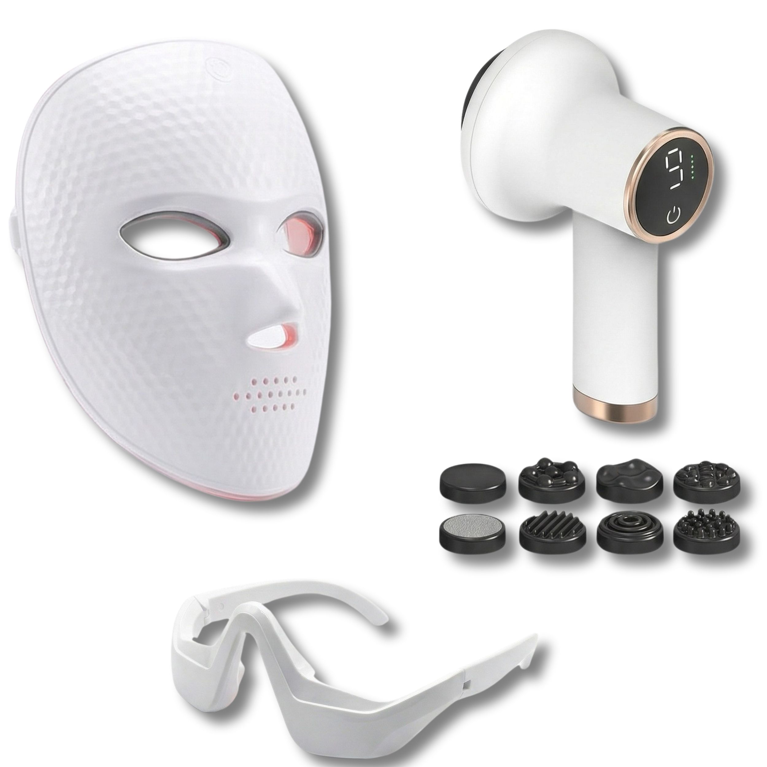 Silhouette – Maschera LED Viso, Maschera Oculare Antiaffaticamento e Massaggiatore Anticellulite