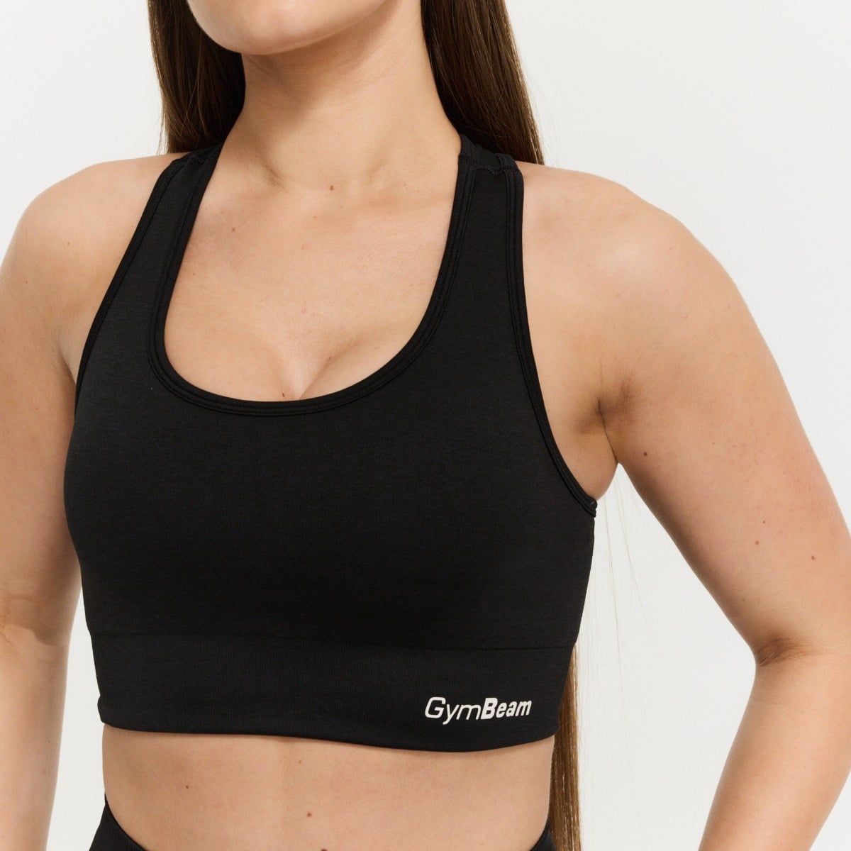 GymBeam Reggiseno sportivo donna FLO Graphite con spalline larghe senza chiusura