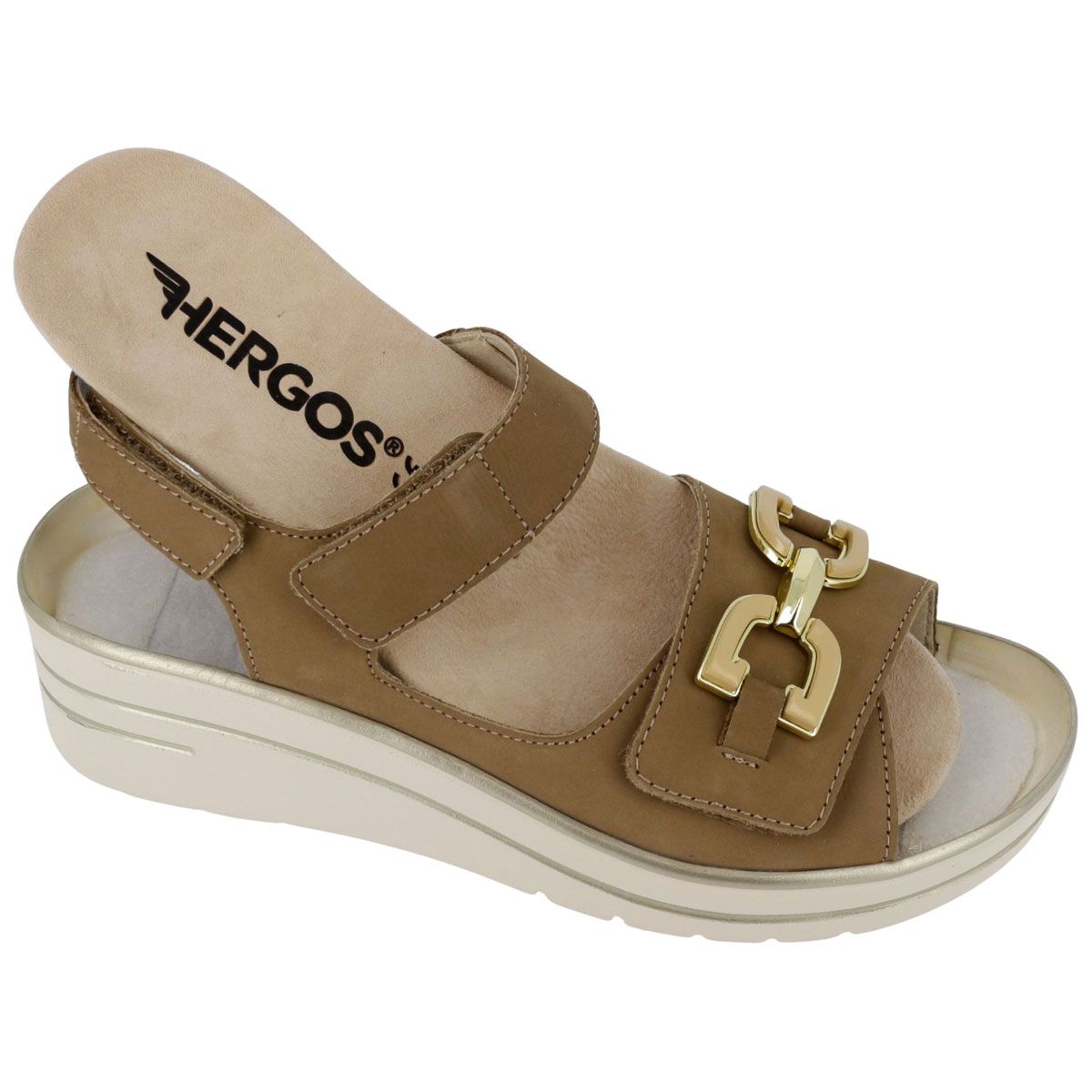 Hergos H6301 - Sandalo con zeppa e plantare estraibile