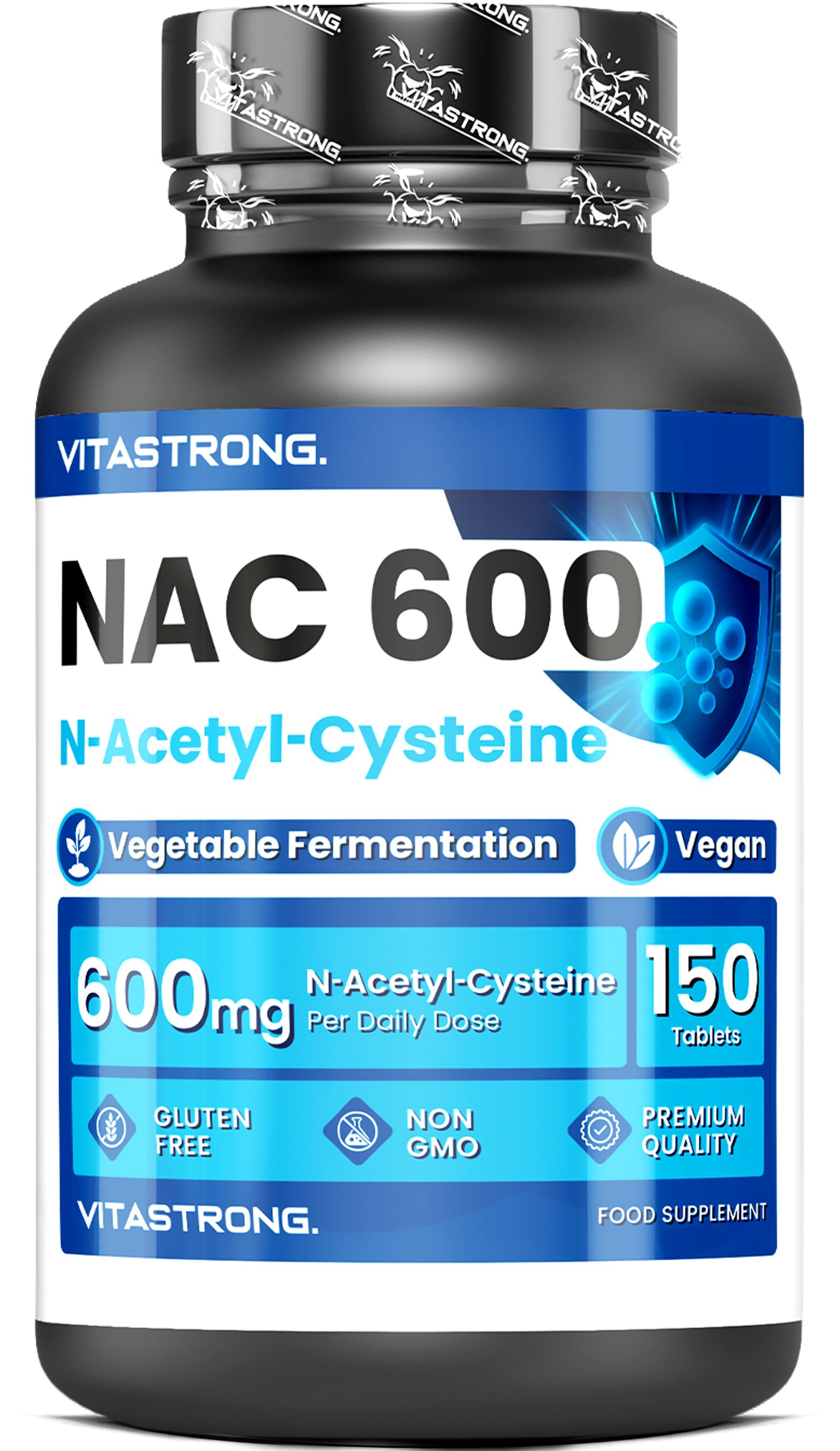 Vitastrong NAC - 150 Compresse Vegane, Antiossidante E Detox
