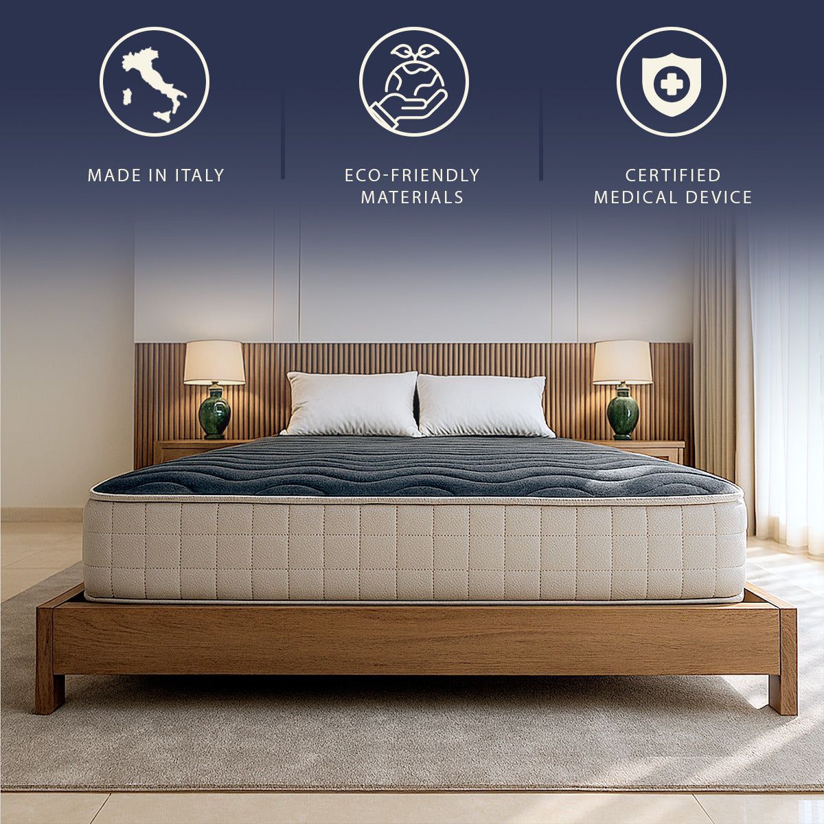 The White Stone Materasso 140x200 cm in Memory Foam Alto 20 cm