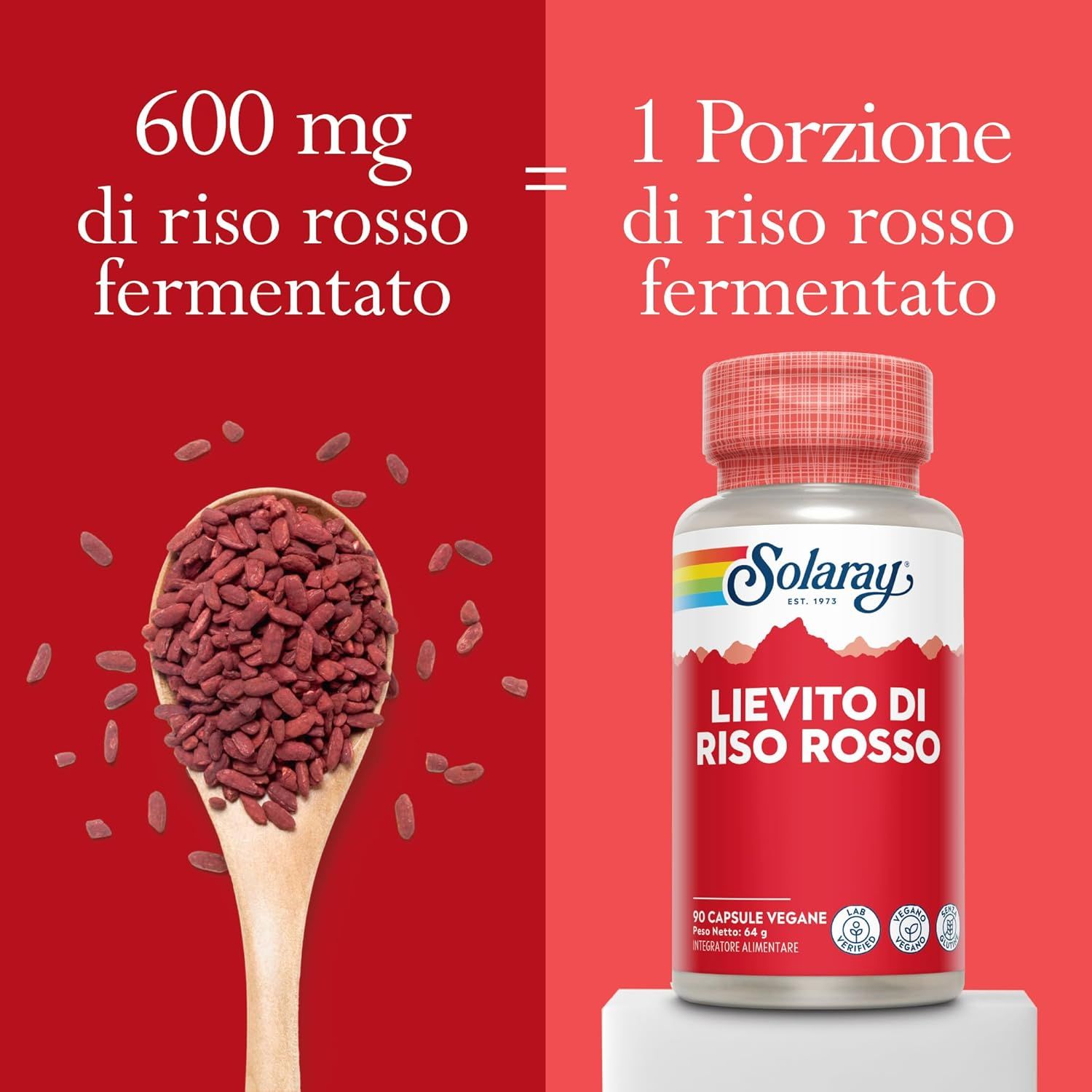 Solaray Capsula di Estratto di Riso Rosso Fermentato