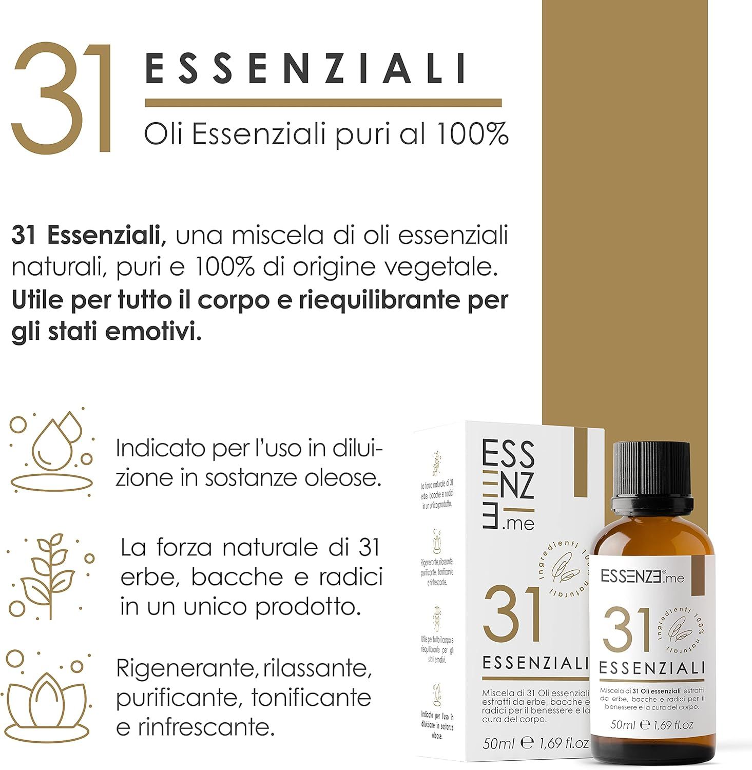 Essenze.me 31 Essenziali Olio alle 31 Erbe Multiuso - 50 ml