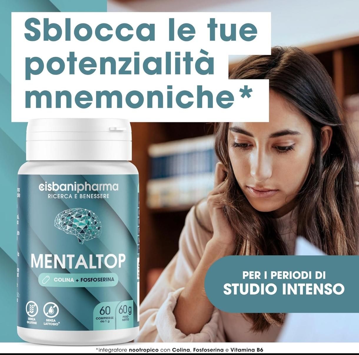 Cisbani Pharma MentalTop - Integratore per il normale funzionamento del sistema nervoso - compresse