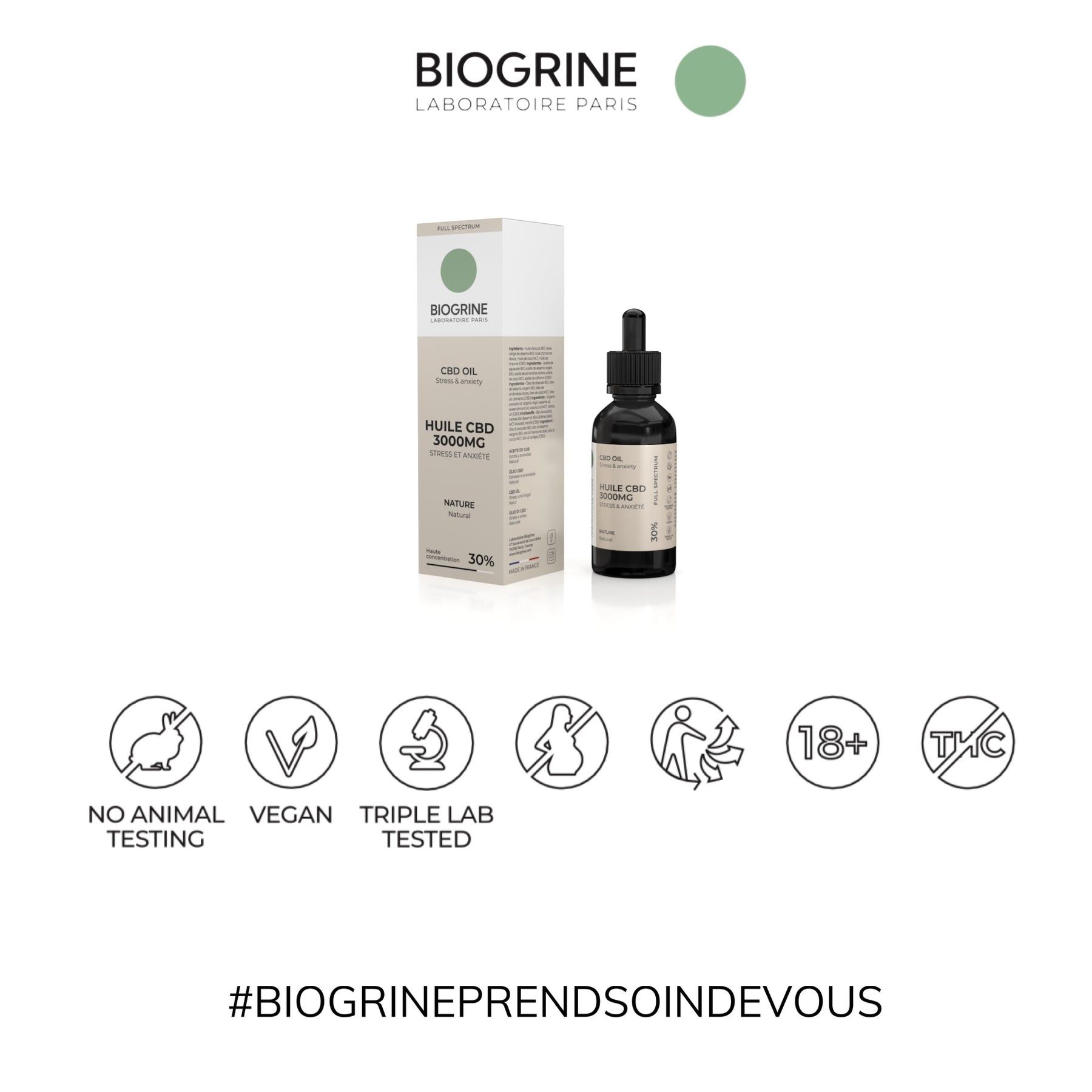 BIOGRINE Olio CBD 30% – Naturale