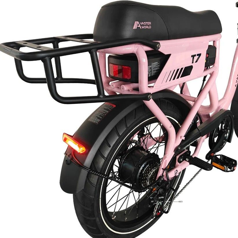 AVDL T7 Bicicletta elettrica da città con portapacchi posteriore, batteria 48V 18Ah