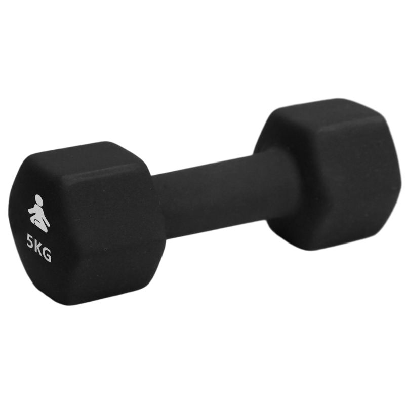 FITPADDY - Peso manubrio dumbbell testa esagonale 5 kg nero