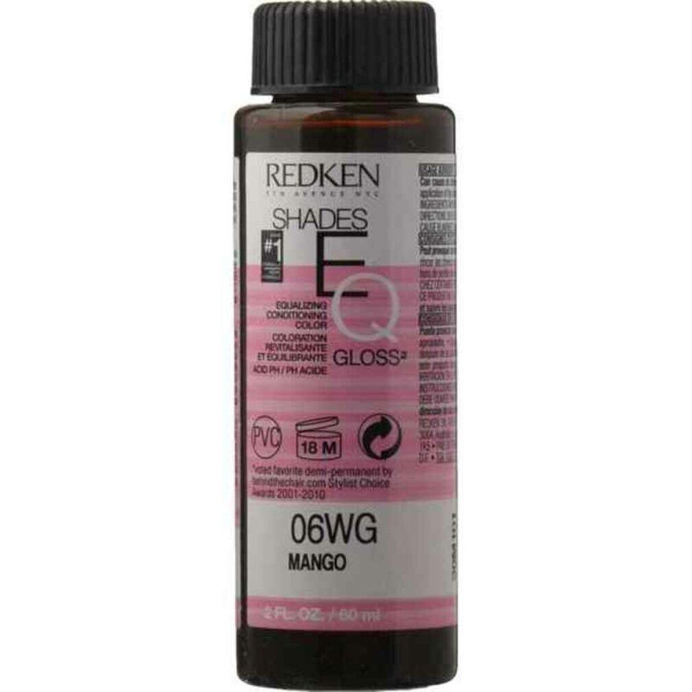 Redken Shades EQ Gloss 06WG Mango, 60ml. Flacone marrone con tappo nero.