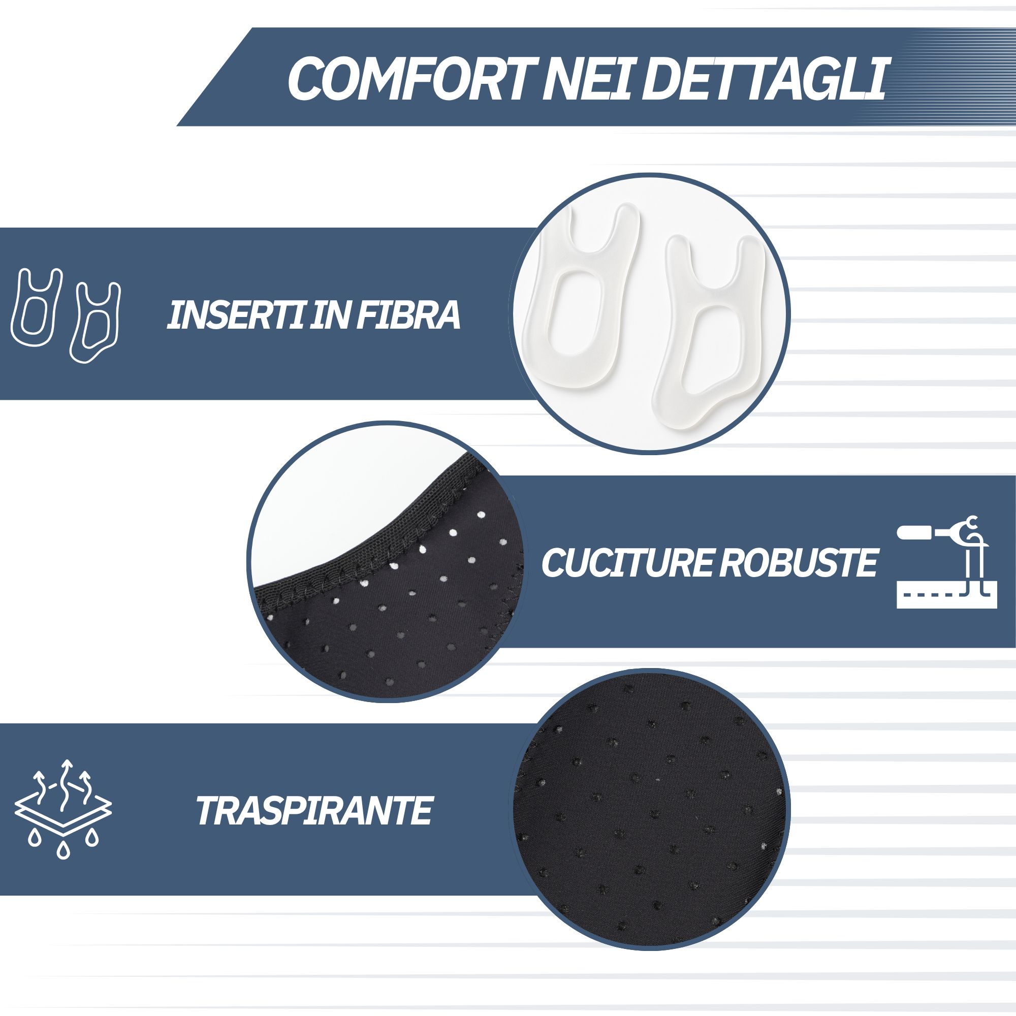 Tabella taglie per cavigliera nera, taglie M e L.