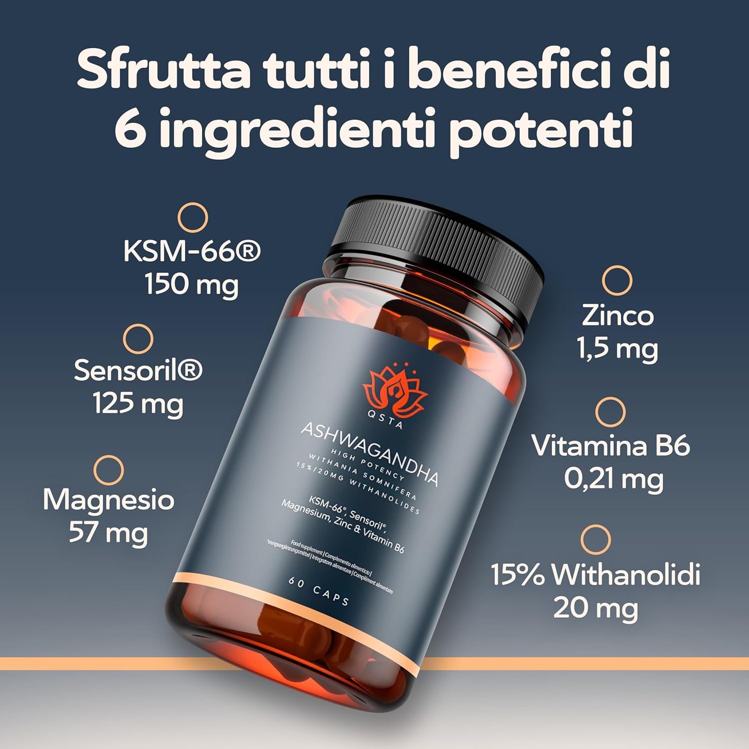 QSTA Ashwagandha KSM-66 Capsule