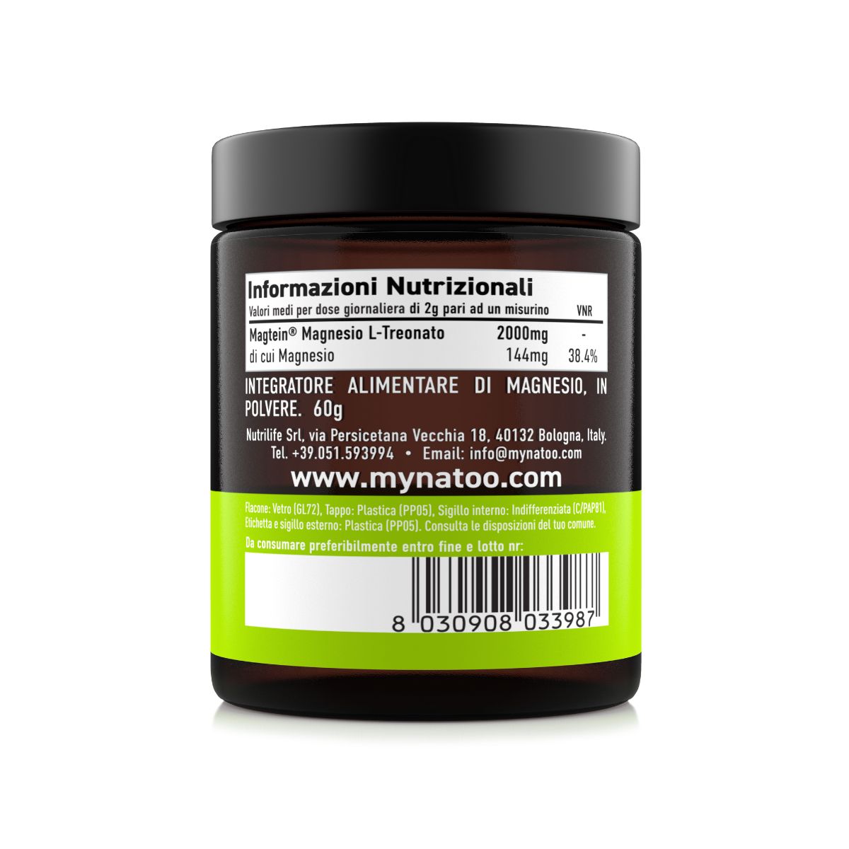 Natoo Magtein® - Puro Magnesio Treonato in polvere