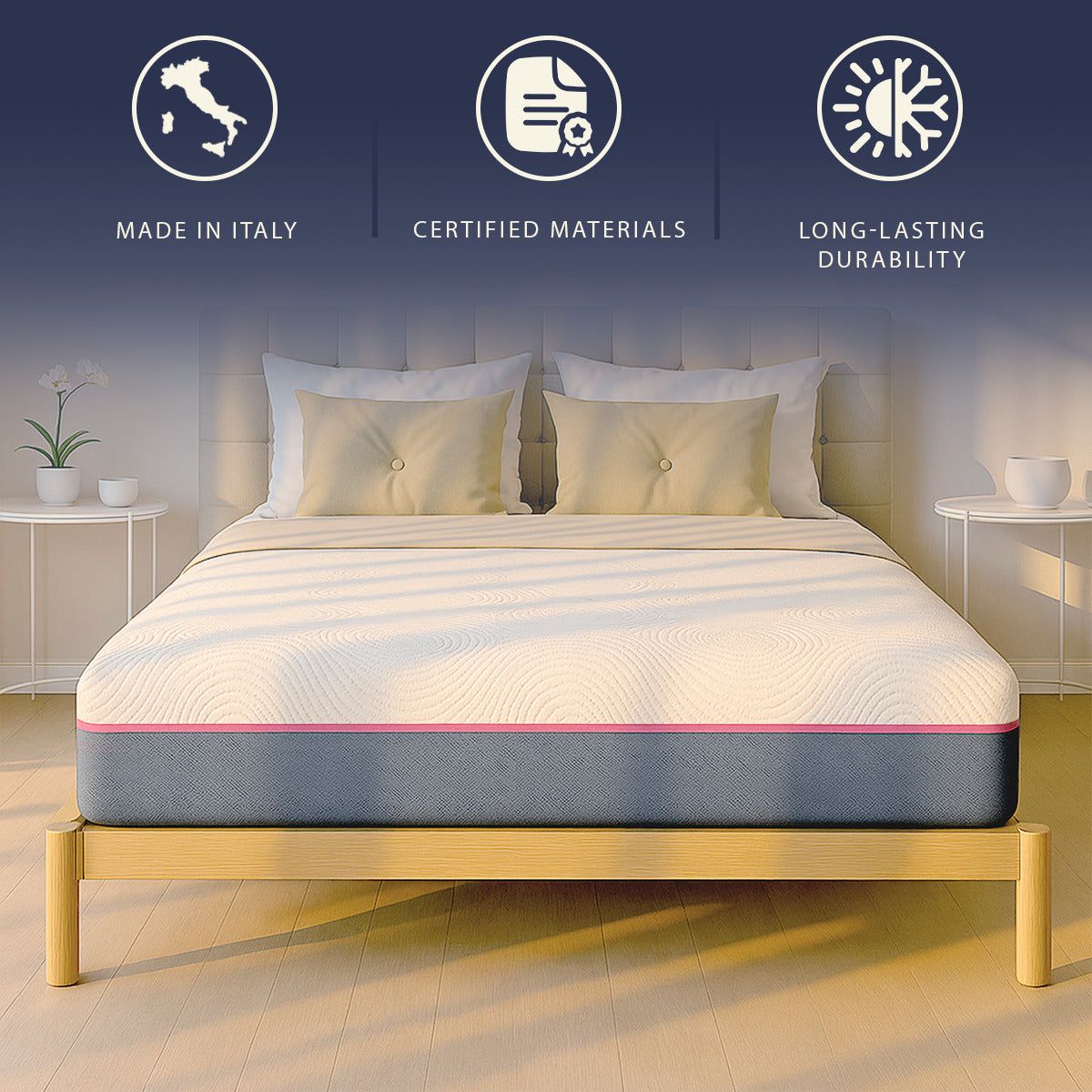 The White Stone Materasso 80x190 Memory Breeze e Molle Insacchettate | Altezza 30 cm