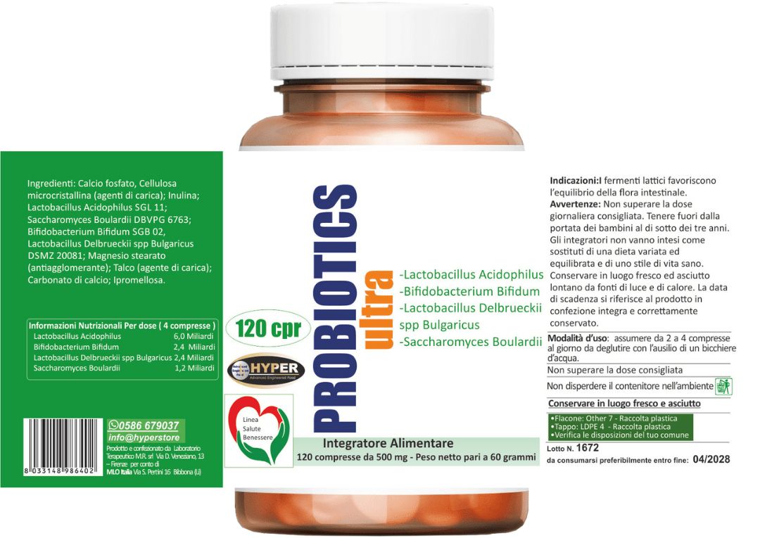 Probiotics Ultra – Integratore Alimentare di Fermenti Lattici Vivi a Rilascio Prolungato