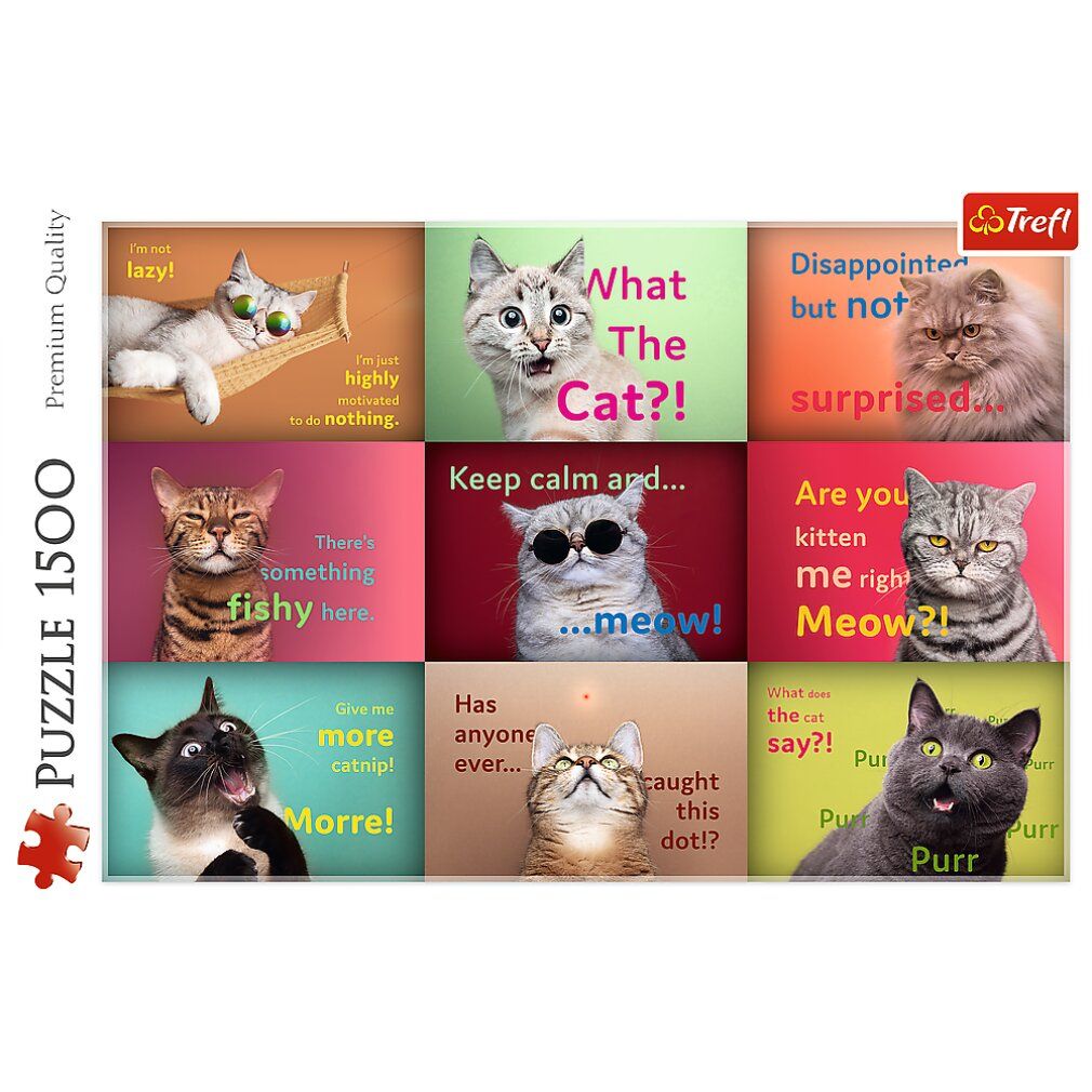 Puzzle trefl espressioni di gatti divertenti 1500 pezzi