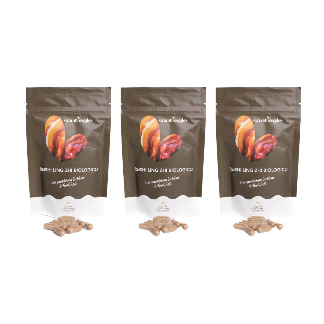 Sant'Egle Reishi - Ganoderma Lucidum - Ling Zhi biologico, 90 cps. Conf da 3 pz.