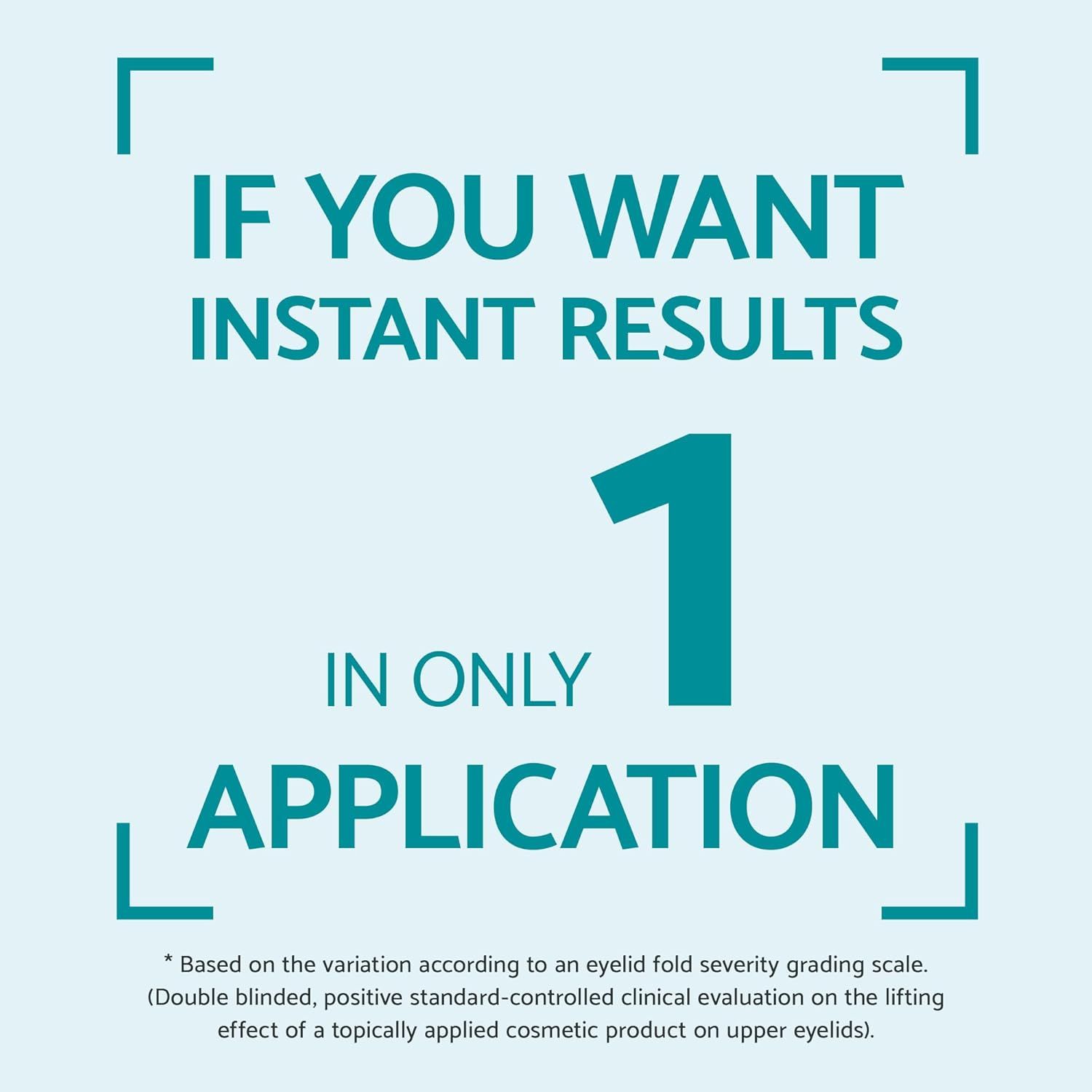 Testo: Risultati immediati in una sola applicazione. Cornice intorno al testo.