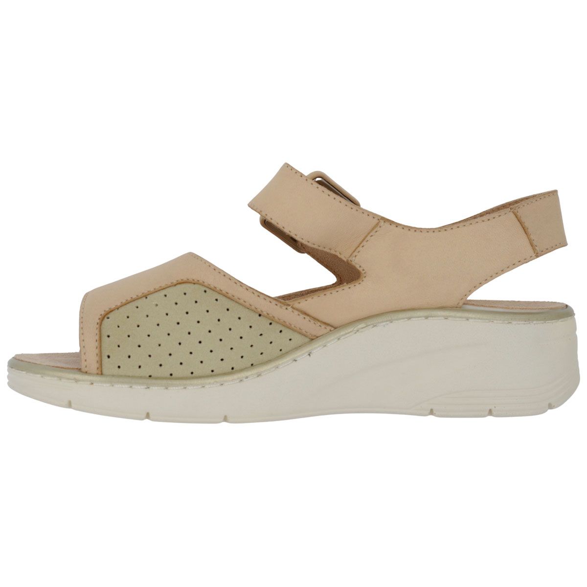 Hergos H5801 - Sandalo in pelle e tessuto elasticizzato con plantare estraibile