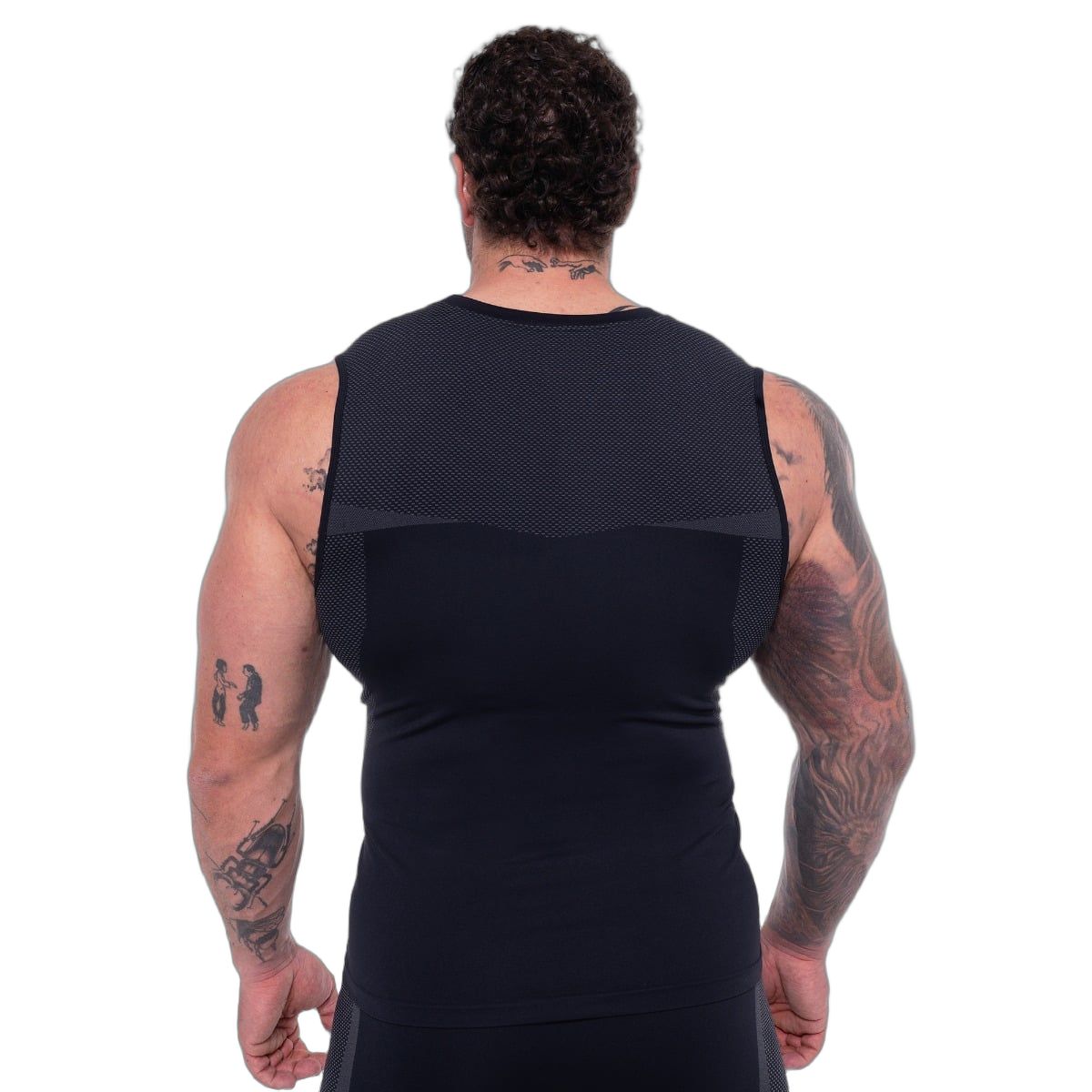GymBeam Canottiera uomo Seamless OG1 nera e grigia
