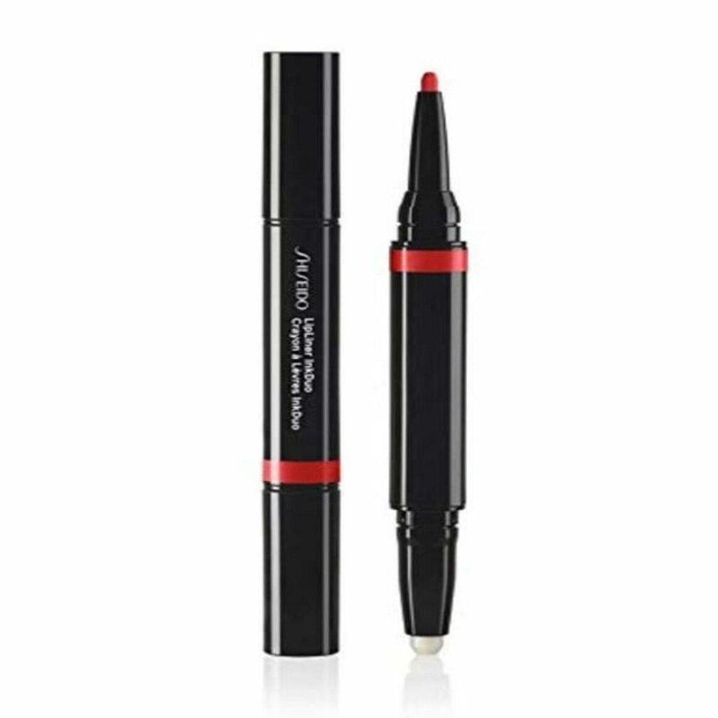 Duo matita labbra nera e rossa. Scritta: SHISEIDO Lip Liner Ink Duo. Una matita è aperta.