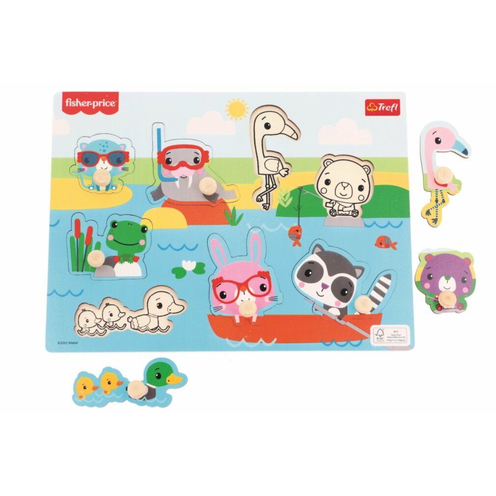 trefl Fisher Price puzzle in legno animali vicino all'acqua