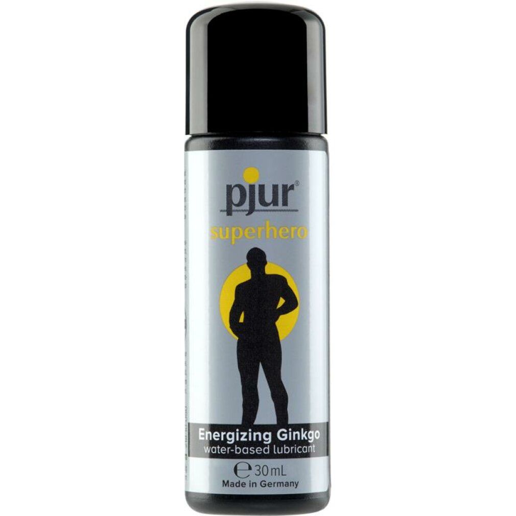 Pjur Superhero Energizing Ginkgo Lubrificante, 30ml. Lubrificante a base d'acqua con estratto di Ginkgo.