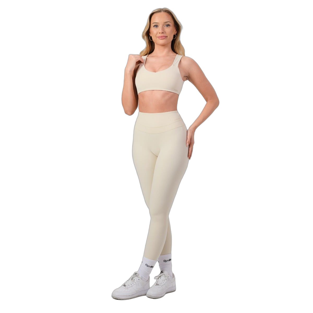 GymBeam Leggings donna NEO a vita alta senza cuciture frontali Almond