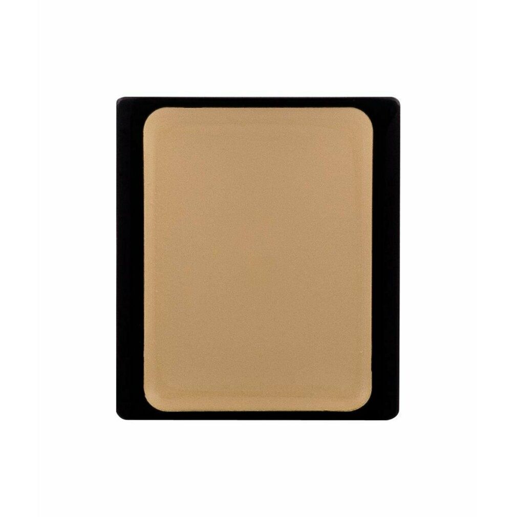 Crema compatta rettangolare in contenitore nero. Texture color crema. Forma squadrata.