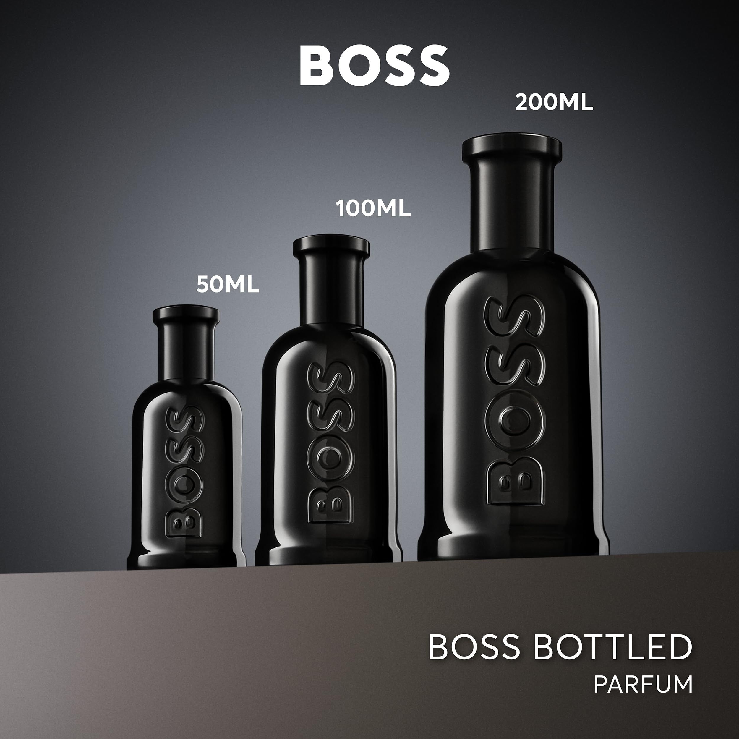 Cinque profumi Hugo Boss Bottled: Eau de Toilette, Infinite, Eau de Parfum, Parfum, Elixir.