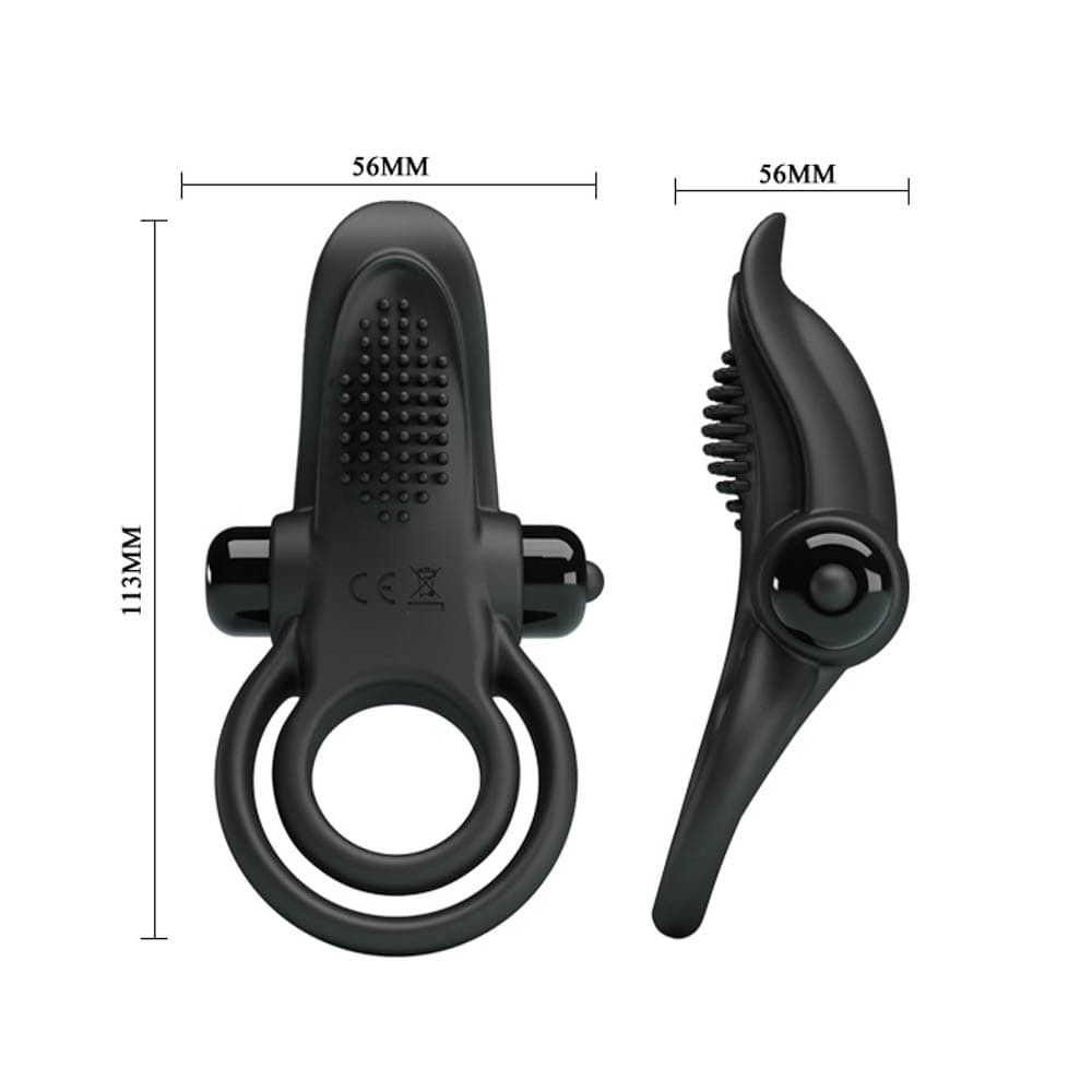 Anello penieno e stimolatore. Dimensioni: 113mm x 56mm.
