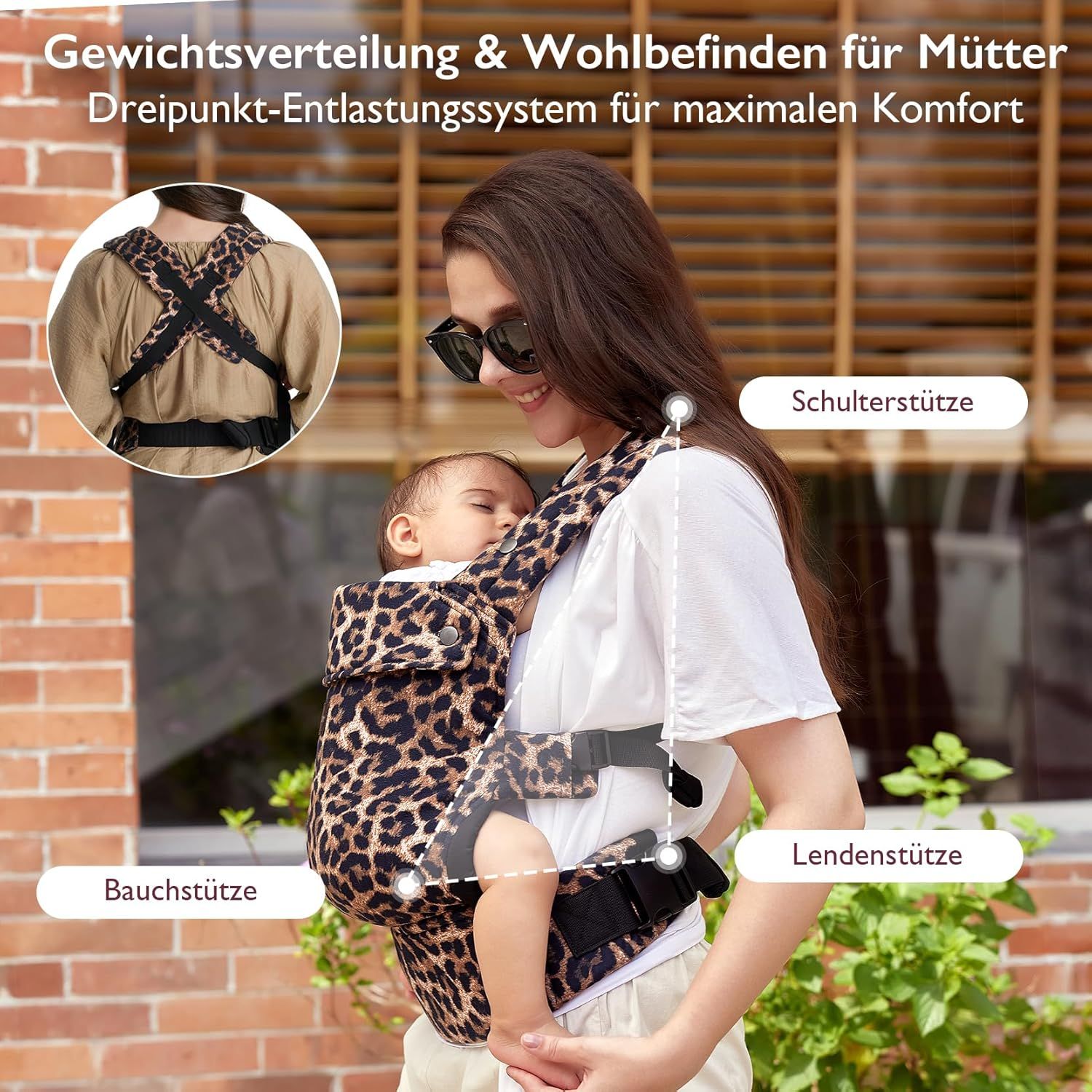 Momcozy Marsupio per Bambini Leggero e Traspirante Leopardato