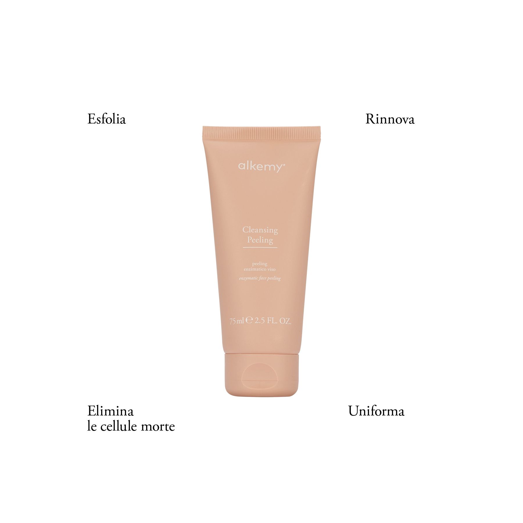 Alkemy Peeling Enzimatico Viso, Esfoliante Delicato per Pori e Pelle Impura
