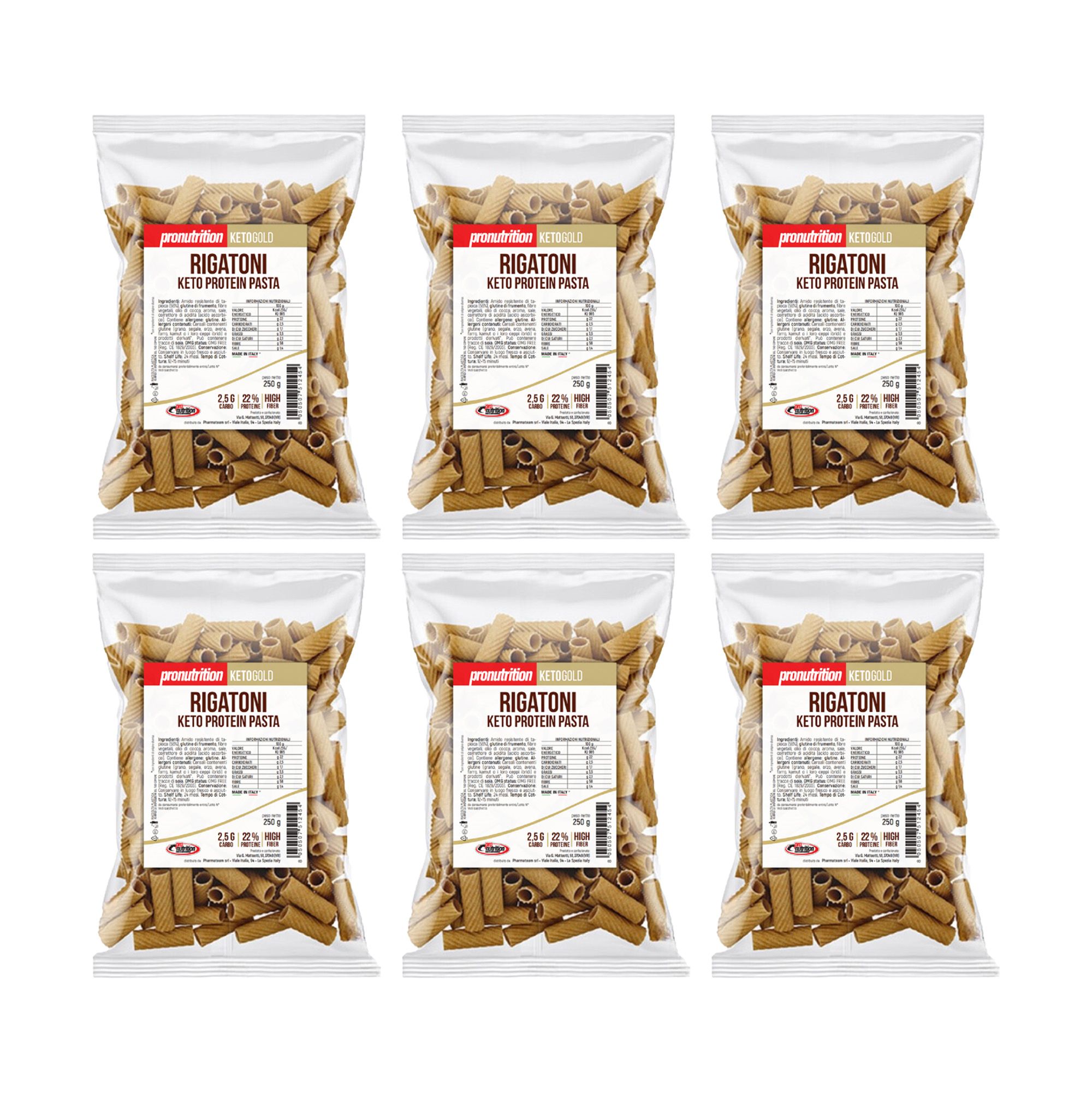 Pro Nutrition Pasta Keto Proteica Rigatoni 6 x 250 g