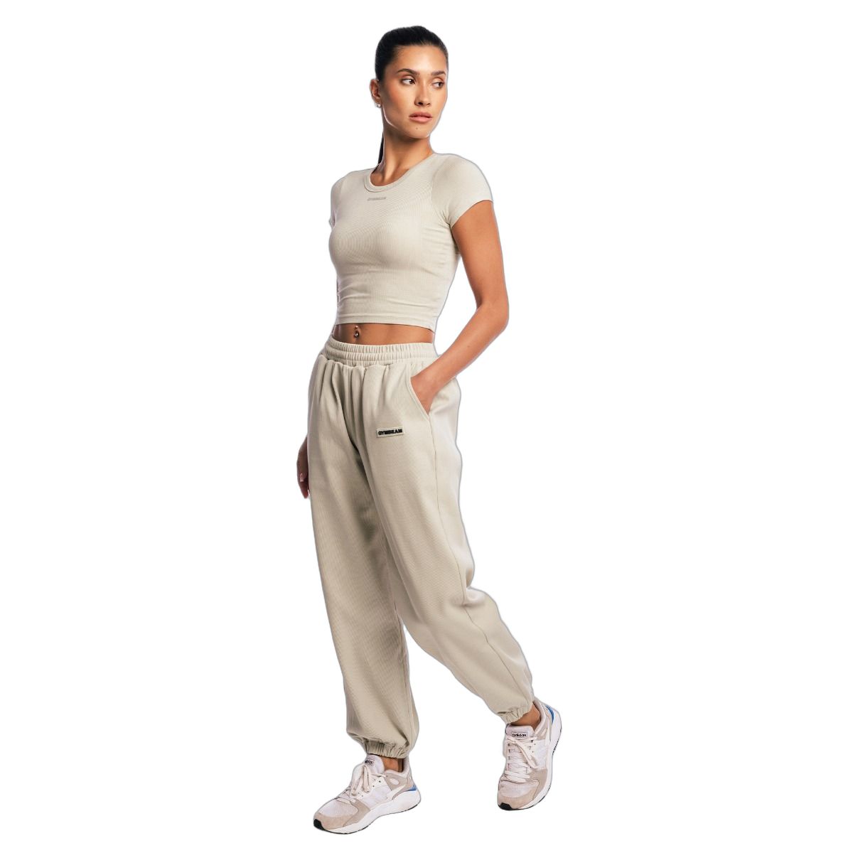 GymBeam Joggers donna Aura oversize a vita alta Grey