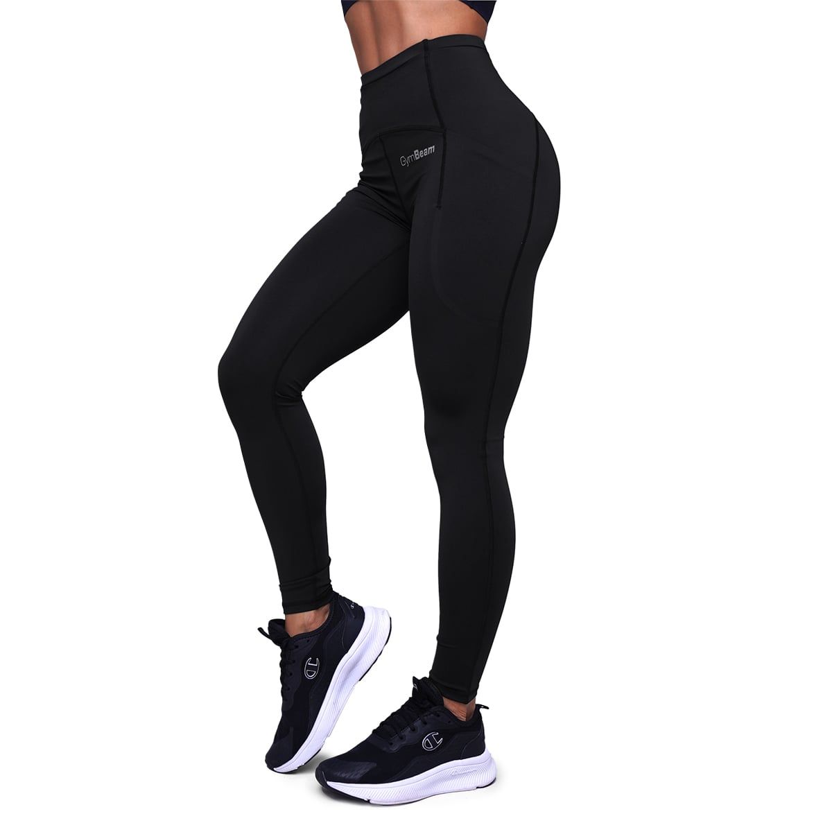 GymBeam Leggings donna Pulse Running in nylon ed elastan nero