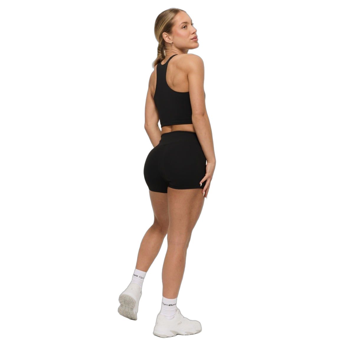 GymBeam Pantaloncini donna BEAT Black slim a vita alta