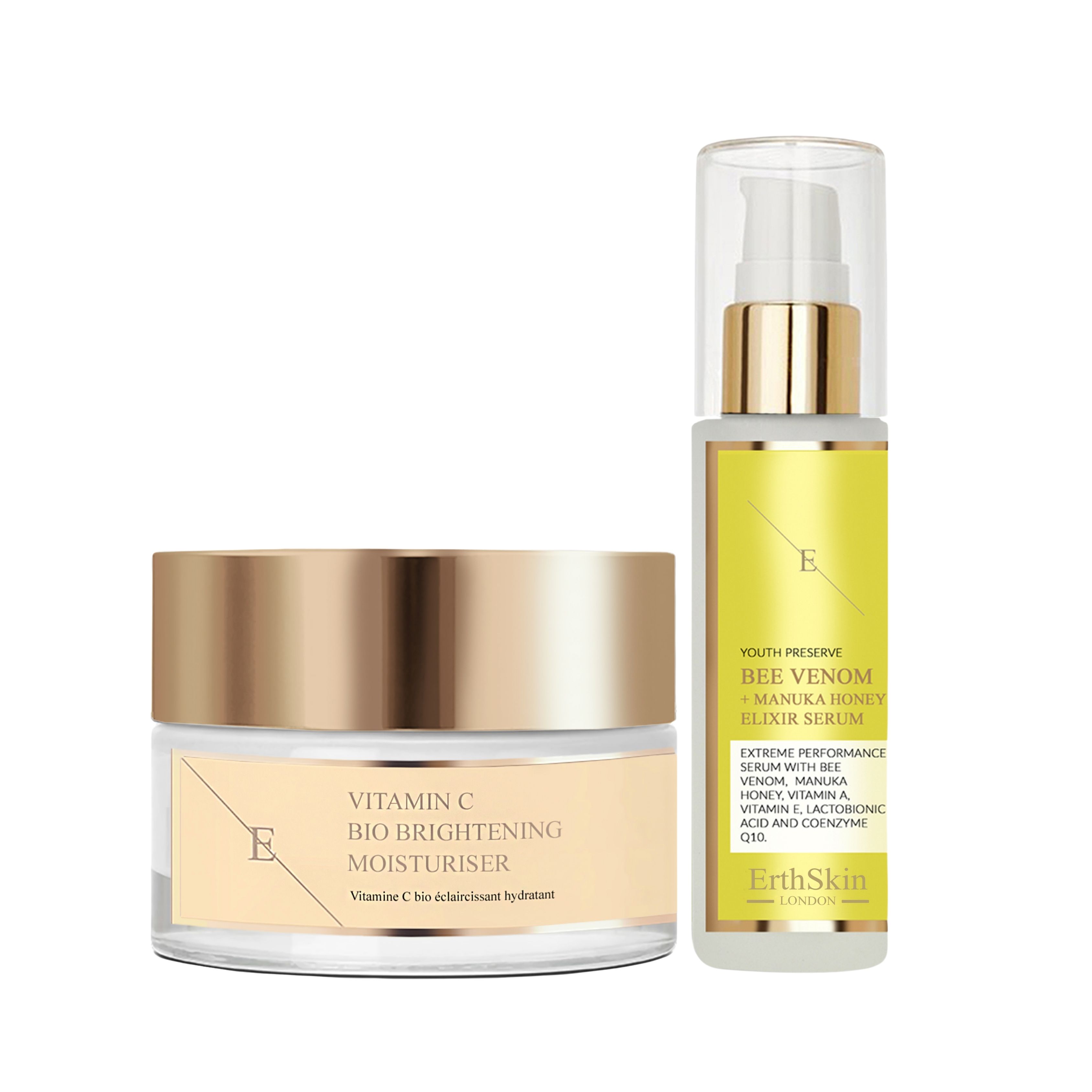 ErthSkin London Bio idratante illuminante alla vitamina C + siero elisir