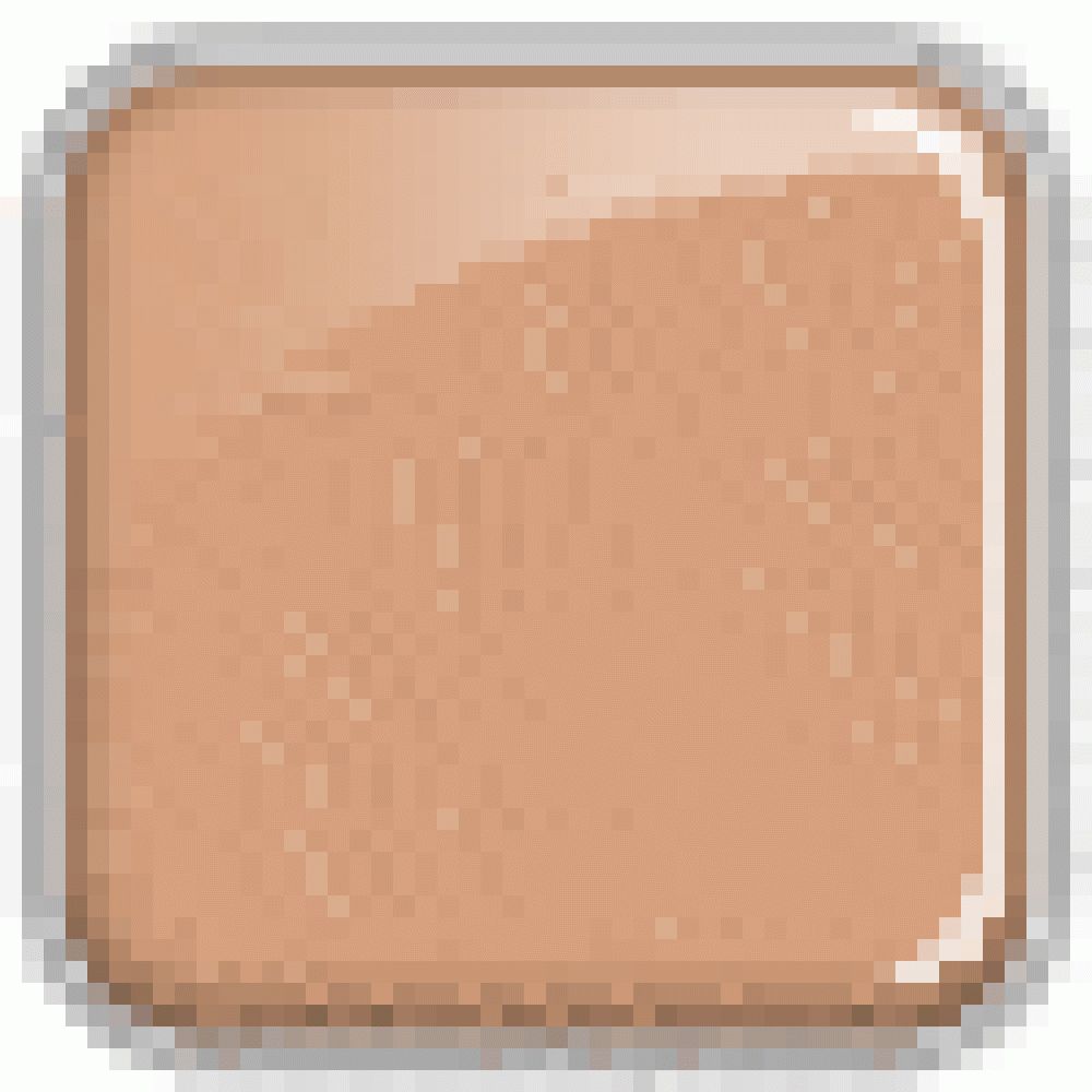 Quadrato di trucco beige con angoli arrotondati. Superficie lucida.