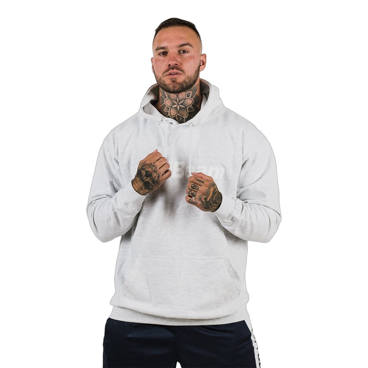 GymBeam Felpa uomo PRO con cappuccio vestibilità regular Grey