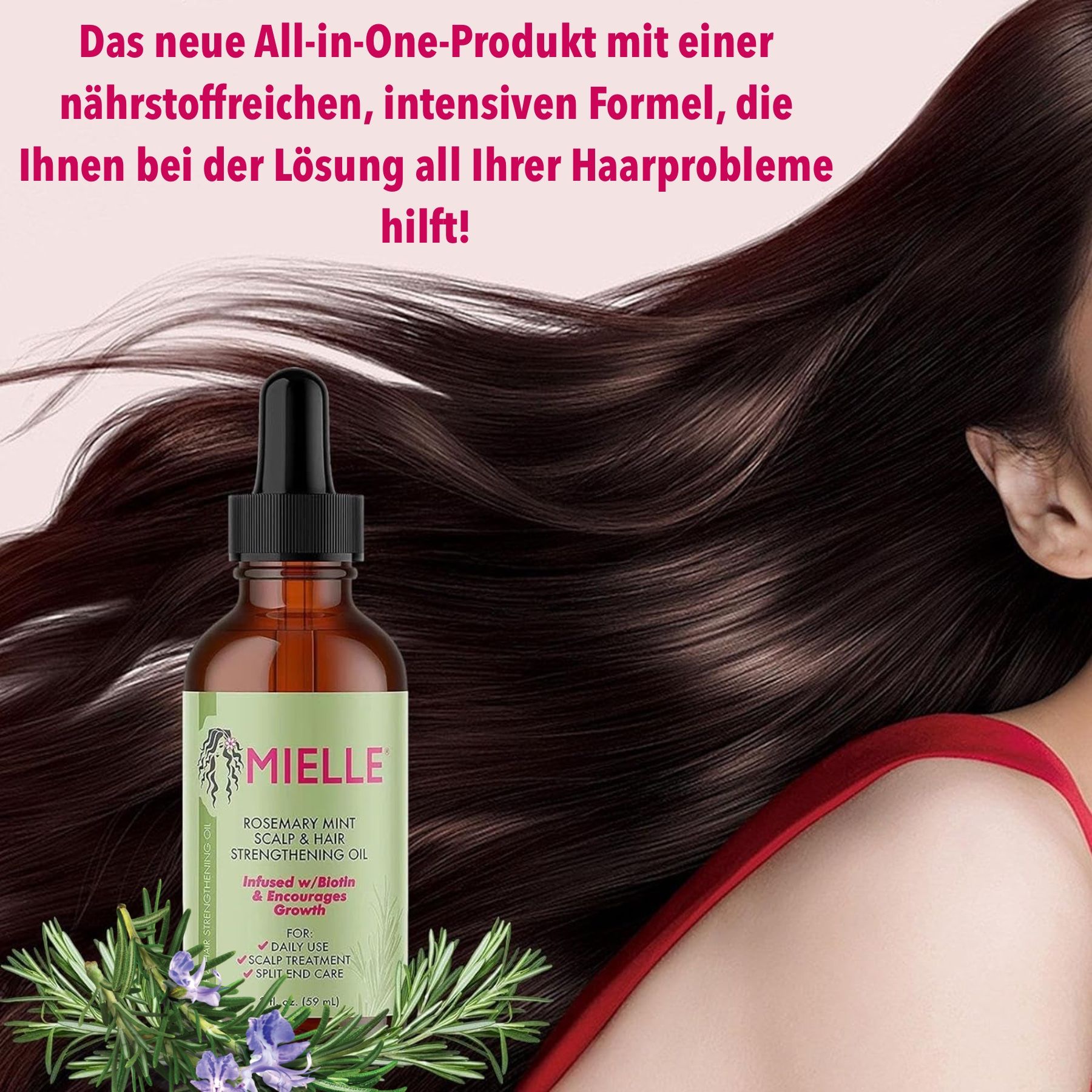 Mielle Organics  Olio per capelli all'olio di rosmarino per la cura e la crescita dei capelli